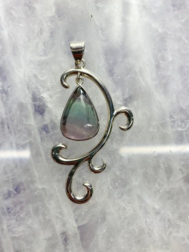 Fluorite Pendant set in 925 Silver