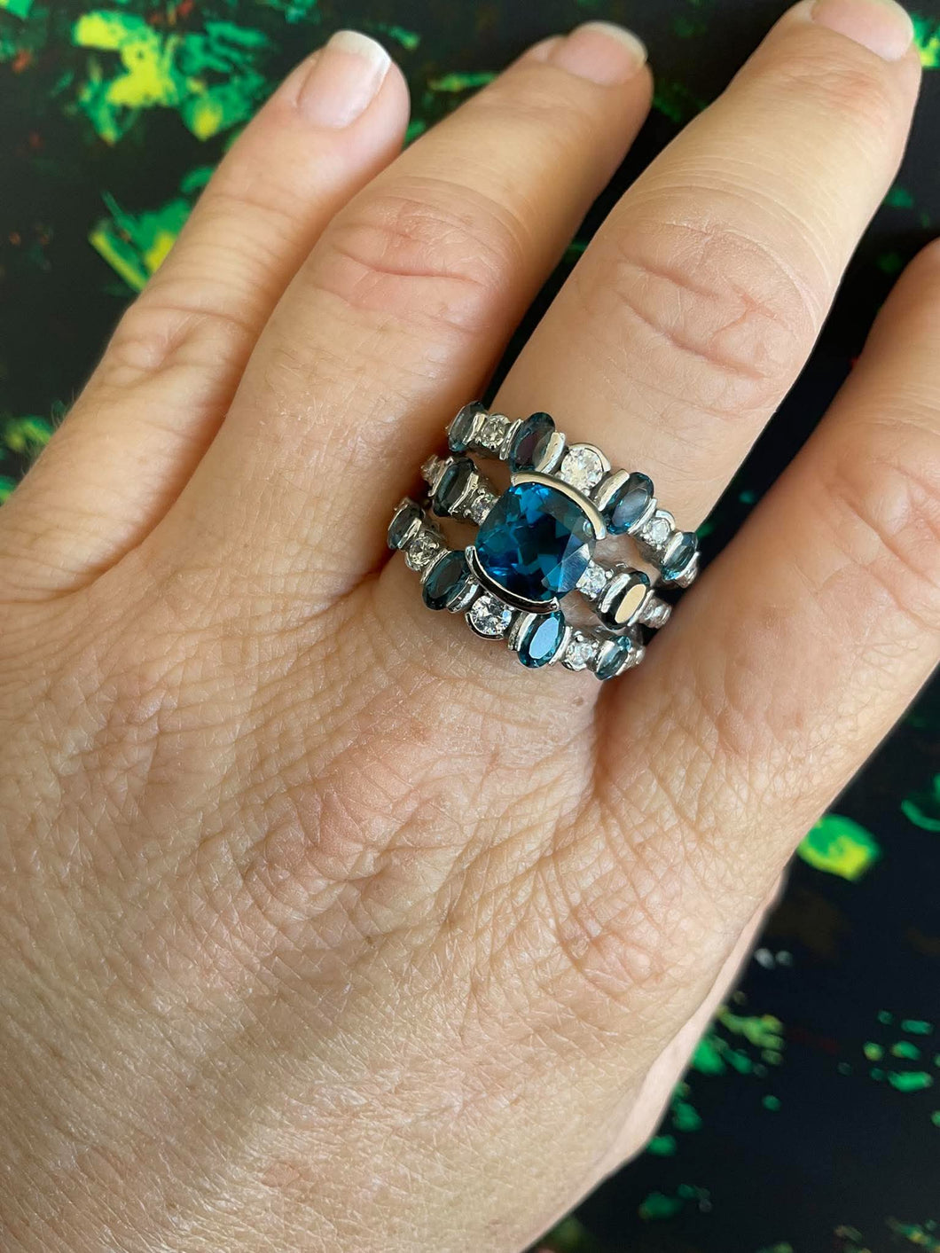 London Blue Topaz with White Topaz