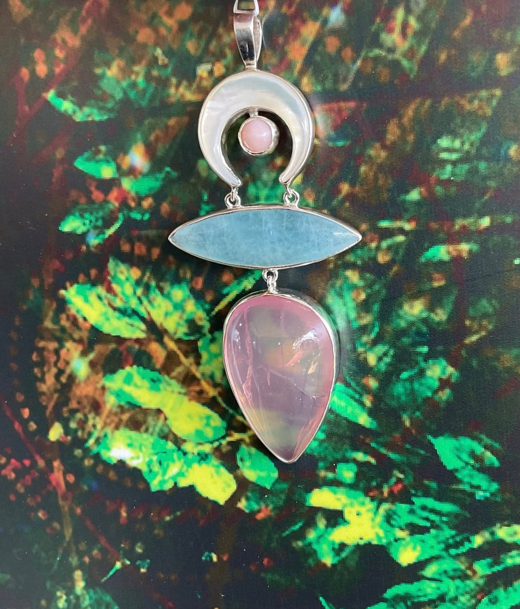 Rose Quartz, Mother of Pearl, Aquamarine & Pink Opal