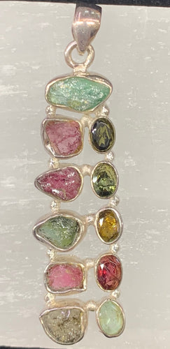 Multi Coloured Tourmaline Pendant