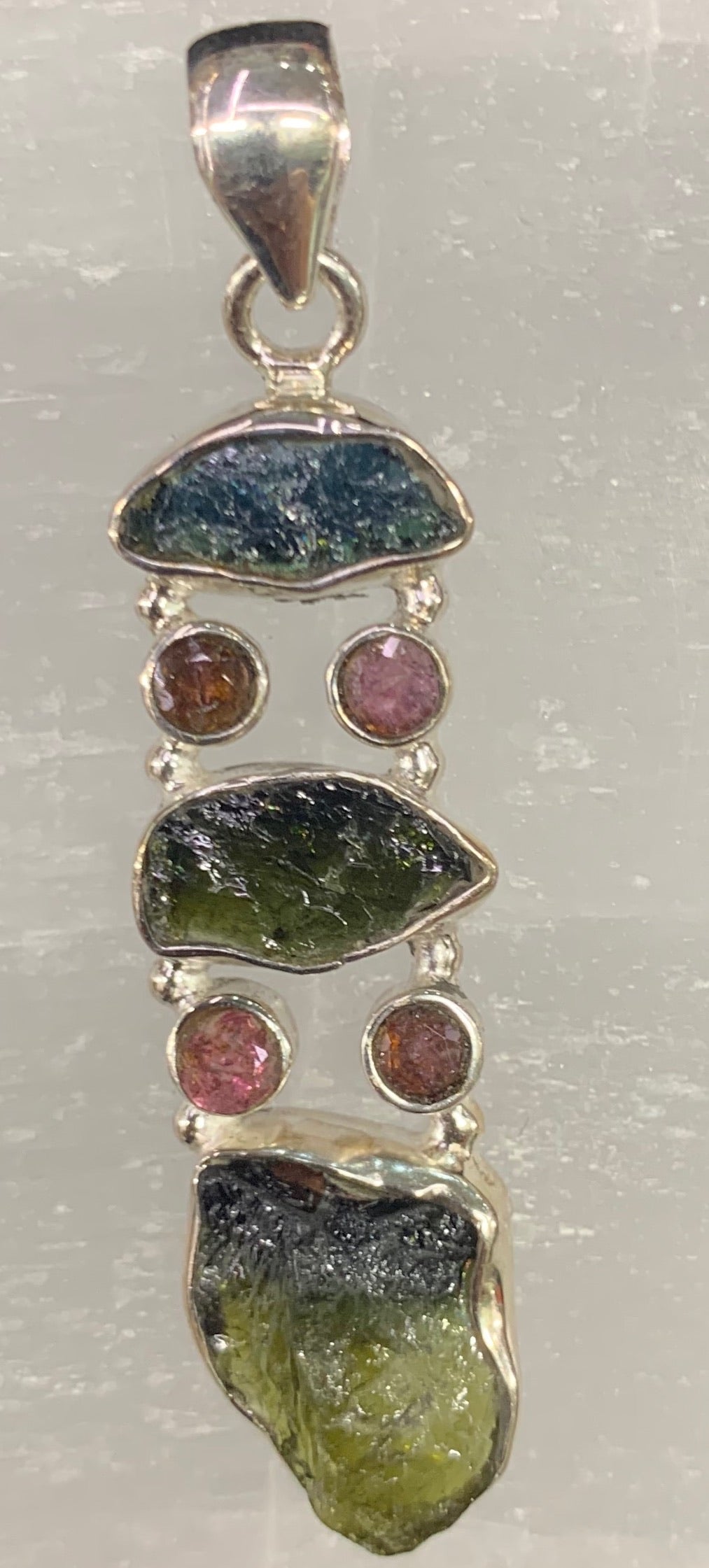 Green and Pink Tourmaline Pendant