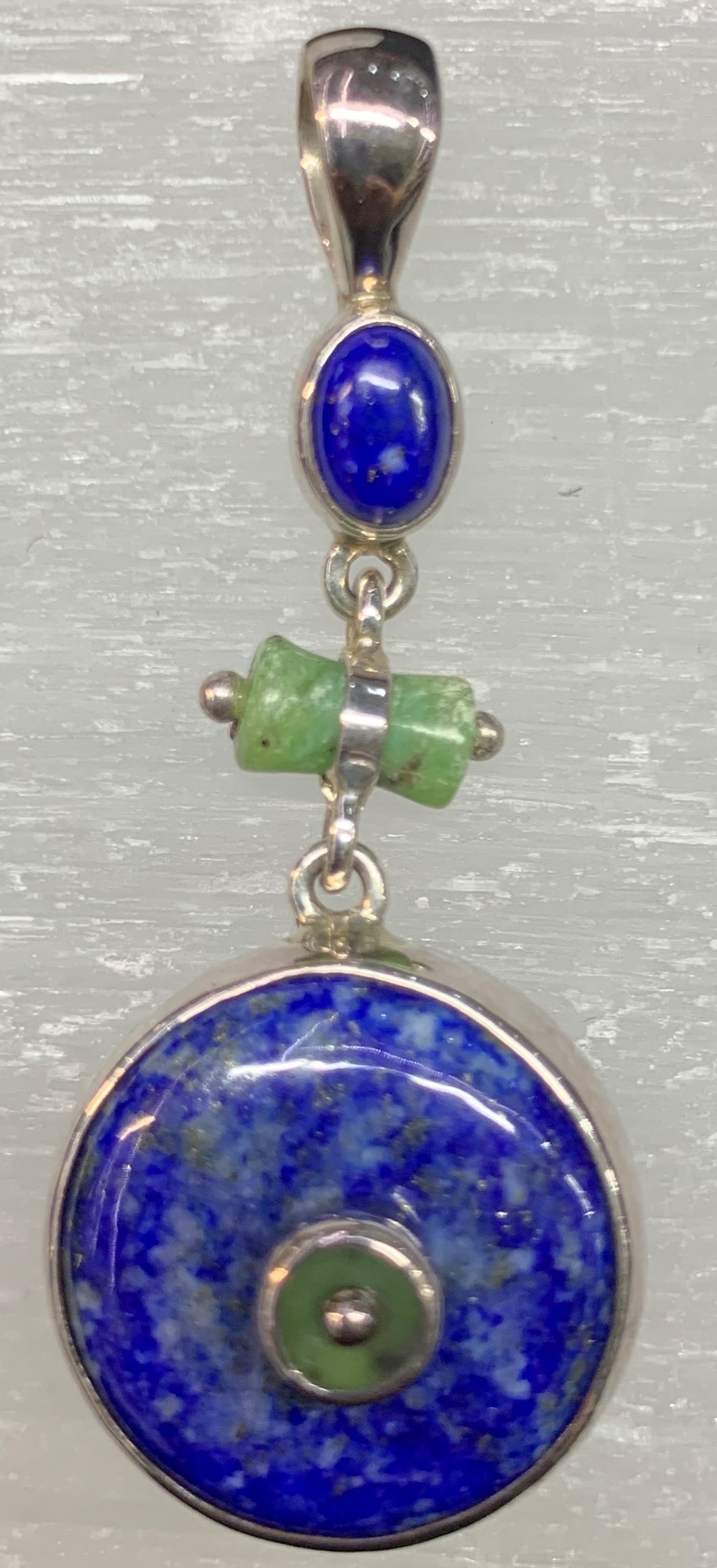 Lapis Lazuli and Jade Pendant