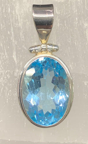 Blue Topaz AAA grade Pendant