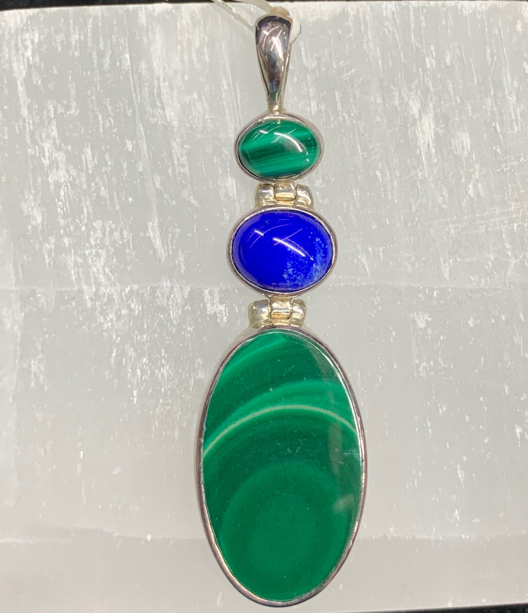 Malachite and Lapis Entia Pendanr