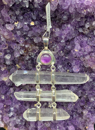 Clear Quartz and Amethyst Pendant