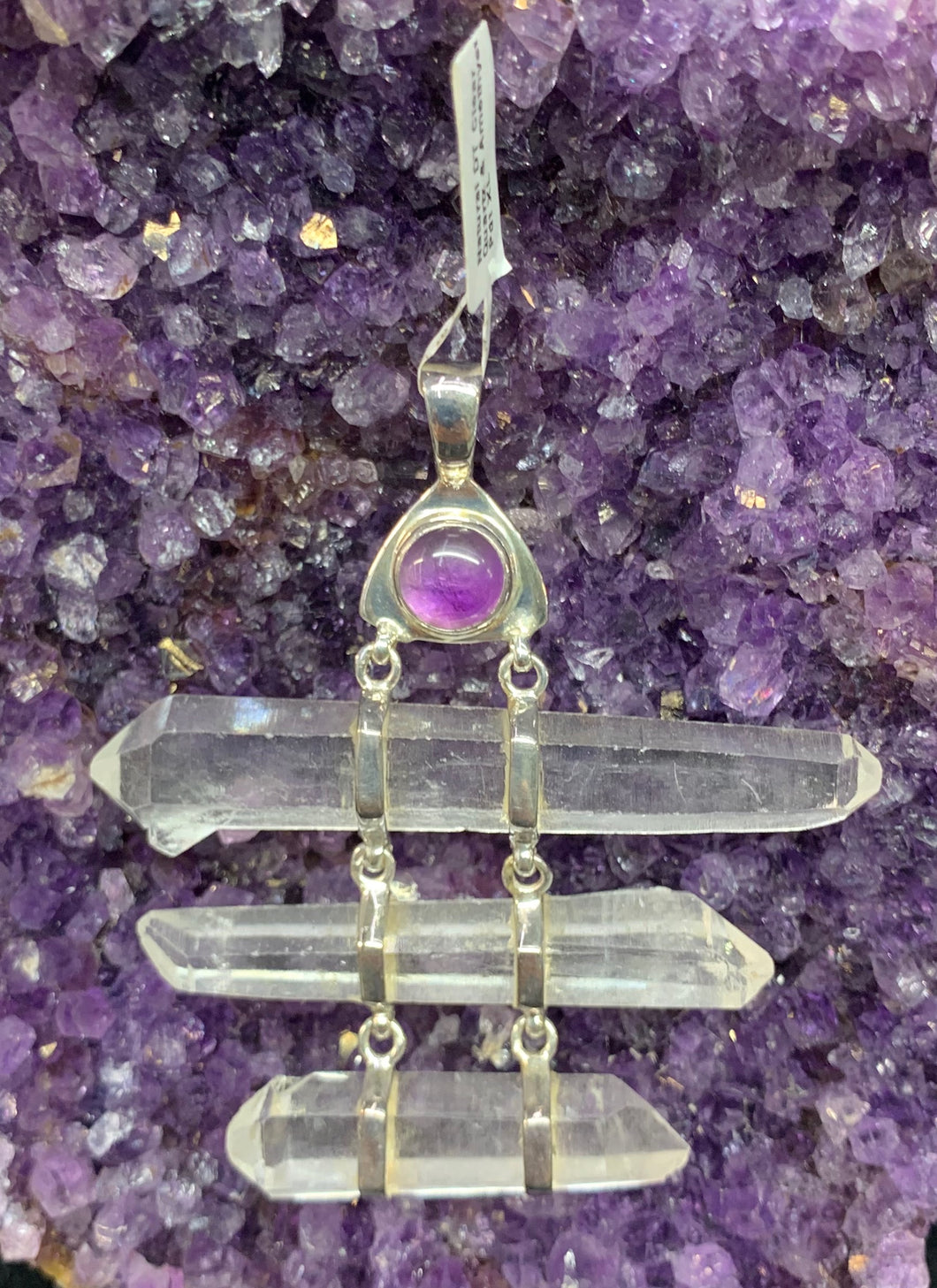 Clear Quartz and Amethyst Pendant