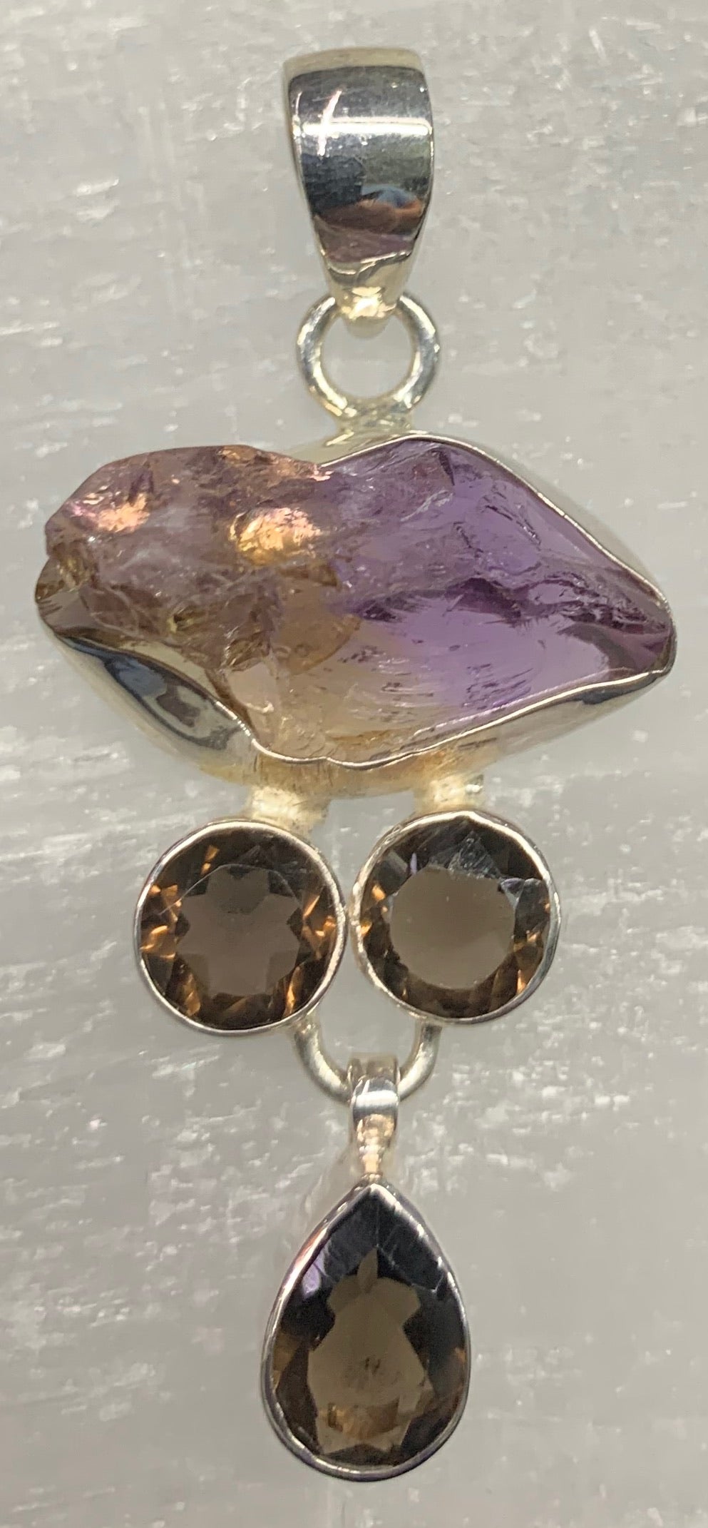 Ametrine and Smokey Quartz Pendant